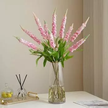 Искусственная лаванда с одним стеблем, легкий уход, не выцветающая цветочная композиция из искусственного шелка, цветок для домашнего свадебного украшения синий