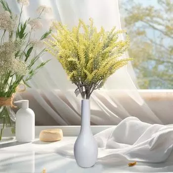 Искусственная лаванда со стеблем Реалистичный красочный искусственный цветок Свадебный стол для домашнего офиса Центральная часть Искусственная цветочная ветка Цветочная композиция Украшение фиолетовый