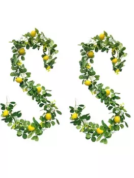 Искусственная лимонная гирлянда Весенняя фруктовая гирлянда с лимонами Искусственная лимонная лоза Гирлянда для входной двери Домашняя кухня Вечеринка Свадебный декор