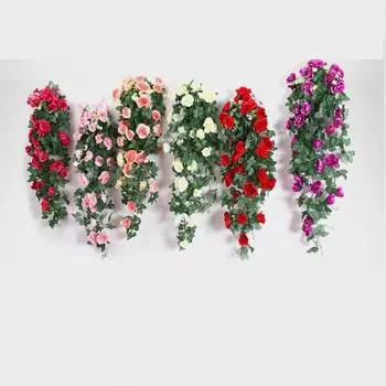 Искусственная лоза из ротанга, украшение на стену, розы, домашний декор, свадебная дверь, рождественский искусственный цветок белый