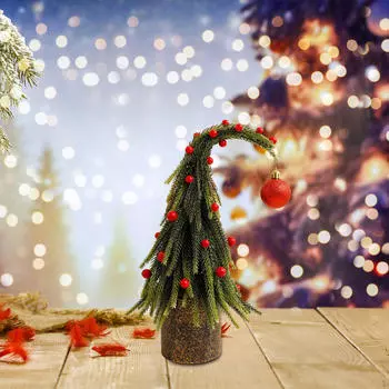 Искусственная мини-елка с кривым верхом для праздничной вечеринки 25cm