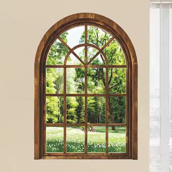 Искусственная наклейка на стену на окно, художественная роспись, съемные зеленые растения, пейзаж, ПВХ-обои для вечеринки