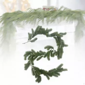 Искусственная Норфолкская гирлянда рождественский декор лоза, подарок, зелень подвесная White Green