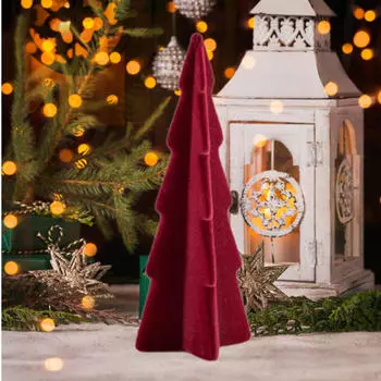 Искусственная новогодняя елка для стола, керамическая статуэтка, украшение для дома, прикроватный столик, маленькая красный