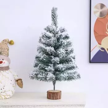 Искусственная новогодняя елка, настольная мини-фигурка из снежной флокированной елки, реалистичная сосна A