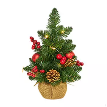 Искусственная новогодняя елка с подсветкой, настольное уличное украшение 15cmx15cmx45cm