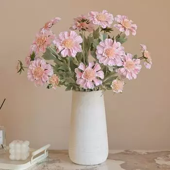 Искусственная одиночная ветка с 3 головками, плюшевая текстура, цветок гесанг, высококачественное мягкое украшение для дома, украшение для ресторана, ваза, цветочная композиция, орнамент