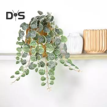 Искусственная подвесная веревка из сердечных растений, настенное крепление, не требующее особого ухода, искусственный эвкалипт, имитирующий ротанг зелёный