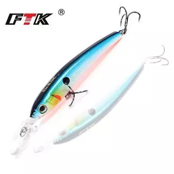 Искусственная приманка для рыбалки FTK-Mino, жесткая насадка, гольян, 7 цветов на выбор, 80 мм, 7 г, глубина 2 м, профессиональное качество, популярная модель 80MM-001