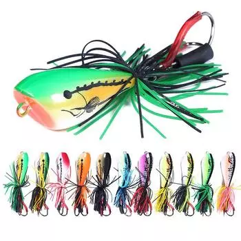 Искусственная приманка для рыбалки в виде лягушки, двойной крючок, верхняя водная плавающая приманка для щуки, рыболовная приманка 90 мм