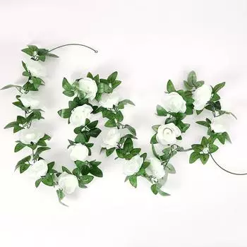 Искусственная роза лоза 7.87 футов искусственные розы цветы свисающий плющ для свадебной вечеринки красный белый