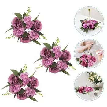 Искусственная роза ручной работы европейский настольный орнамент подсвечник искусственный цветок роза праздничное украшение