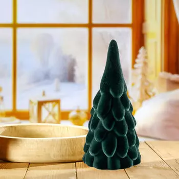 Искусственная рождественская елка, флокированная, рождественская, центральная часть, украшение, прикроватный мини-стол 7.5cmx15.5cm