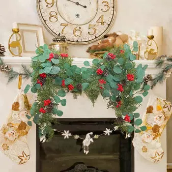 Искусственная рождественская гирлянда, каскадная зимняя зелень для дома отеля Style C