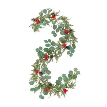 Искусственная рождественская гирлянда каскадная зимняя зелень для сада праздничные баннеры Style C