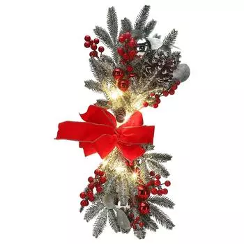 Искусственная рождественская гирлянда, красивая, изысканная, устойчивая к выцветанию рождественская гирлянда в форме слезы для входной двери