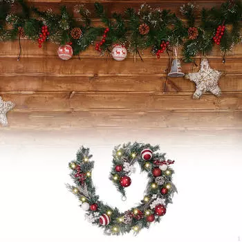 Искусственная рождественская гирлянда, шар, украшение, реквизит, зелень для каминных полок дома 1.8M
