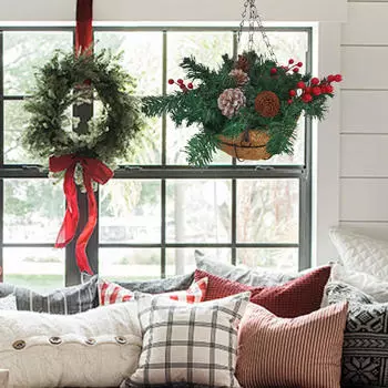Искусственная рождественская подвесная корзина, наружное украшение, декоративное, коллекционное с