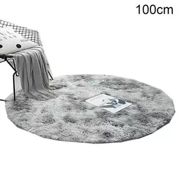 Искусственная шерсть, искусственный мех, волосатый ковер, круглый ковер, чехол для стула, напольный коврик для спальни 80cm темно-серого
