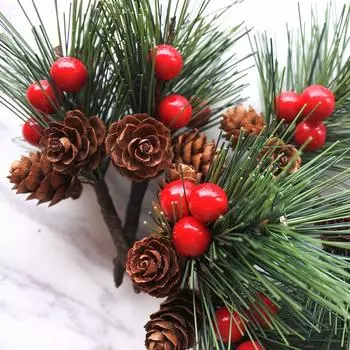 Искусственная сосновая ветка Искусственные сосновые ветки Рождественские мини-украшения