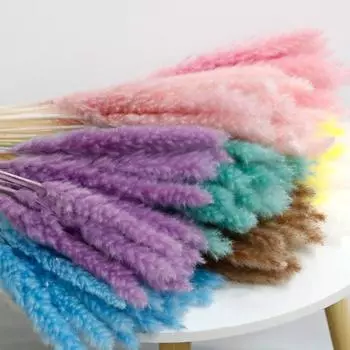 Искусственная сушеная пампасная трава, реалистичный яркий цвет, простой в уходе, свадебный центральный элемент, пампасная трава, искусственный декор растений кофейный