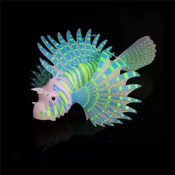 Искусственная светящаяся крылатка, аквариум, водный ландшафт, силиконовая медуза, рыба синий
