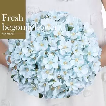 Искусственная ветка цветка бегонии со стеблем 5 вилок 35 головок для дома, свадьбы, вечеринки, искусственный цветок яблони, цветочная композиция, украшение в помещении и на открытом воздухе вино красного