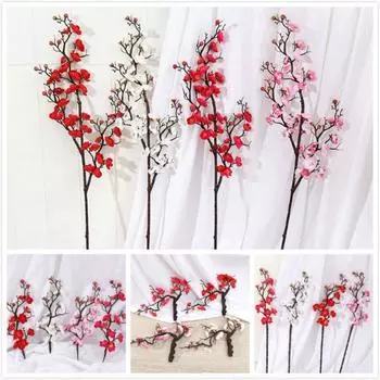 Искусственная ветка цветущей китайской сливы для украшения улицы и гостиной