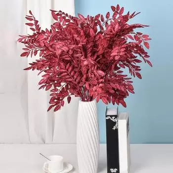 Искусственная ветка, не выцветающая имитация листьев саранчи, ветка, инженерный ландшафтный декор оранжевый