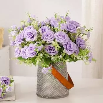 Искусственная ветка розы со стеблем 5 вилок 5 головок для дома, свадьбы, вечеринки, цветок из искусственного шелка, цветочная композиция, украшение для сада на открытом воздухе, реквизит для фотографий