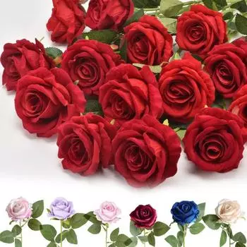 Искусственная ветка розы со стеблем для дома, свадьбы, вечеринки, искусственный цветок, цветочная композиция, украшение для сада на открытом воздухе, реквизит для фотосессии