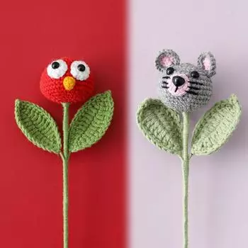 Искусственная вязаная крючком курица утка панда мышь морковь животное цветок украшения своими руками реквизит для фотосъемки