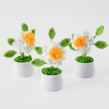 Искусственная вязанная крючком гардения для свадебной вечеринки, ручной работы, сделай сам, настольный орнамент, реквизит для фотосъемки