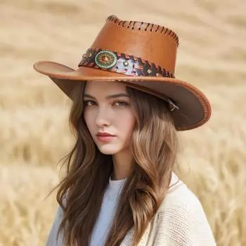 Искусственная замша, ковбойские шляпы в стиле вестерн, винтажная шляпа джентльмена с большими краями, шляпа ковбойши в стиле джаз, шляпа для косплея на праздники One Size
