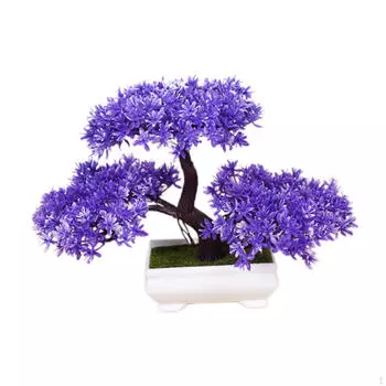 Искусственное дерево бонсай для стильного домашнего декора фиолетовый