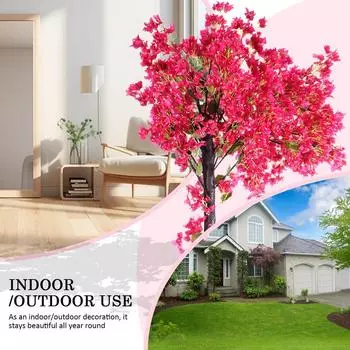Искусственное дерево для улицы 6 футов искусственное розово-красное искусственное дерево, украшение для дома, искусственное дерево в горшке для гостиной CHINA