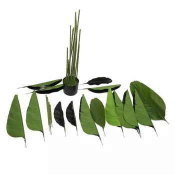 Искусственное дерево райской птицы для домашнего декора, искусственное напольное растение, банановый лист, тропическое дерево с горшком 180cm / 70.9in