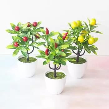 Искусственное фруктовое дерево, реалистичное, многоцелевое, пластиковое, очаровательное, имитация горшков для свадьбы