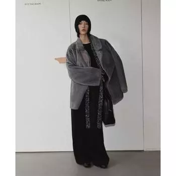 Искусственное меховое пальто для женщин, зимнее, корейский стиль, толстый мех, цельное меховое пальто S