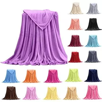 Искусственное одеяло, очень мягкое теплое однотонное теплое микроплюшевое флисовое одеяло, коврик для дивана, постельное белье, уютное и прочное одеяло One Size кофейный