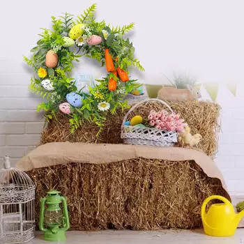 Искусственное пасхальное яйцо, венок, гирлянда, цветочная пружинная дверь для передней двери в помещении style B