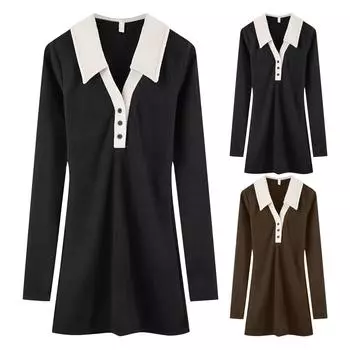 Искусственное платье из двух частей с открытыми плечами для женщин, дизайнерский смысл, маленькая и средняя посадка, Spicy Girl, сексуальная короткая юбка с запахом бедра L чёрный