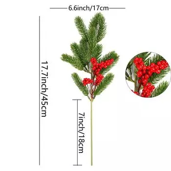 Искусственное растение 45 см Одиночная рождественская сосновая игла Украшение для дома Рождественский цветок, Украшение для вазы на окно зелёный