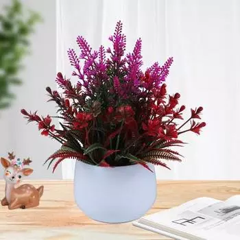 Искусственное растение бонсай, имитация лаванды, украшение для дома, свадебное украшение