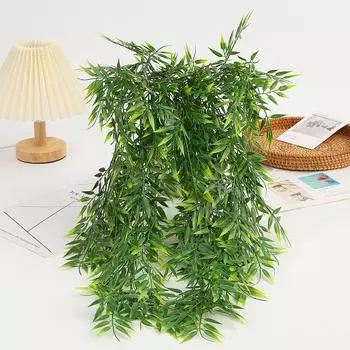 Искусственное растение, имитация зелени растений, искусственные зеленые растения, пластиковые искусственные листья травы, настенный декор для сада с зелеными листьями