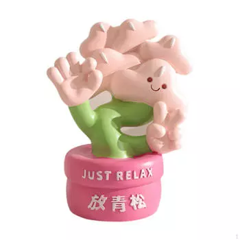 Искусственное растение из смолы Статуэтка для стола Декор для дома Подарочное украшение на год Орнамент в горшке Pink