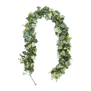 Искусственное растение Эвкалиптовая лоза Зеленая полоса растений Настенное украшение Искусственный лист эвкалипта Цветочная лоза