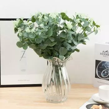 Искусственное растение, не требующее полива, сохраняющее свежесть, легкая, современная декоративная зелень, искусственная ветка с листвой, праздничные принадлежности зелёный