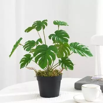 Искусственное растение, не выцветающее, полное жизненной силы, декоративное роскошное зеленое растение с рисунком для дома