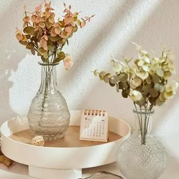 Искусственное растение не засохшее, легкий уход, долговечный, не выцветающий орнамент, пластиковая ветка эвкалипта, искусственный цветок, свадебное украшение красный